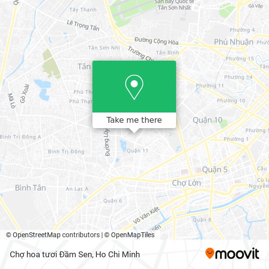 Chợ hoa tươi Đầm Sen map