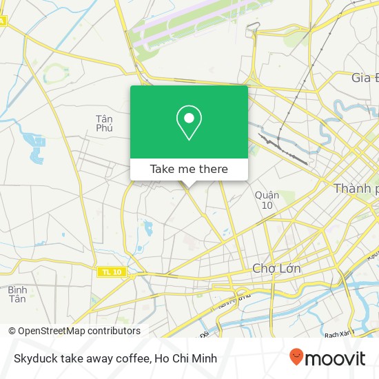 Skyduck take away coffee map