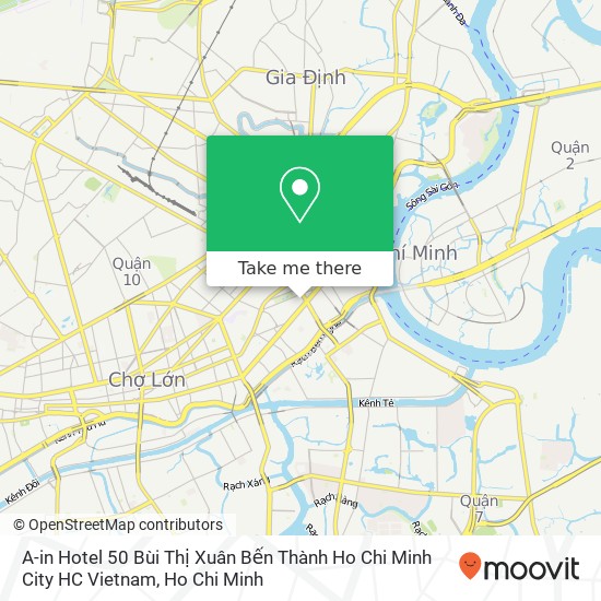 A-in Hotel 50 Bùi Thị Xuân

Bến Thành

Ho Chi Minh City

HC

Vietnam map