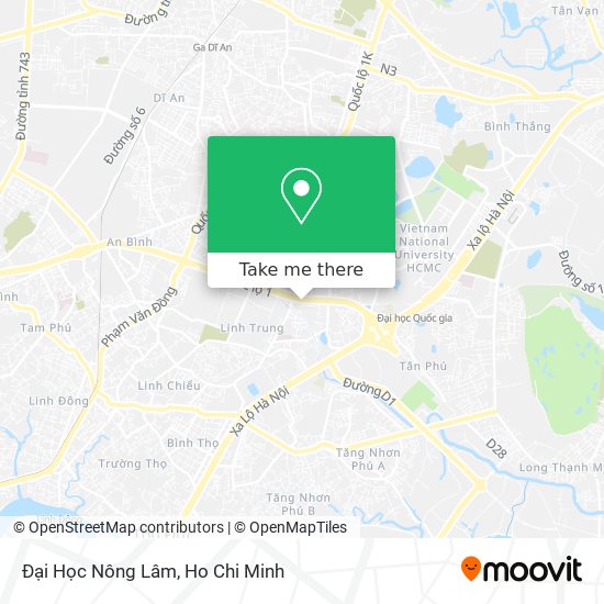 Đại Học Nông Lâm map