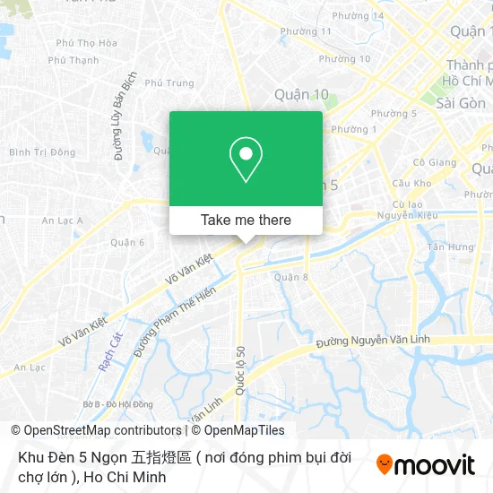 Khu Đèn 5 Ngọn 五指燈區 ( nơi đóng phim bụi đời chợ lớn ) map