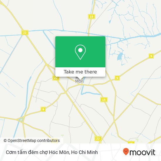 Cơm tấm đêm chợ Hóc Môn map