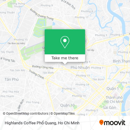 Highlands Coffee Phổ Quang map