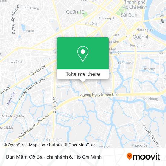 Bún Mắm Cô Ba - chi nhánh 6 map