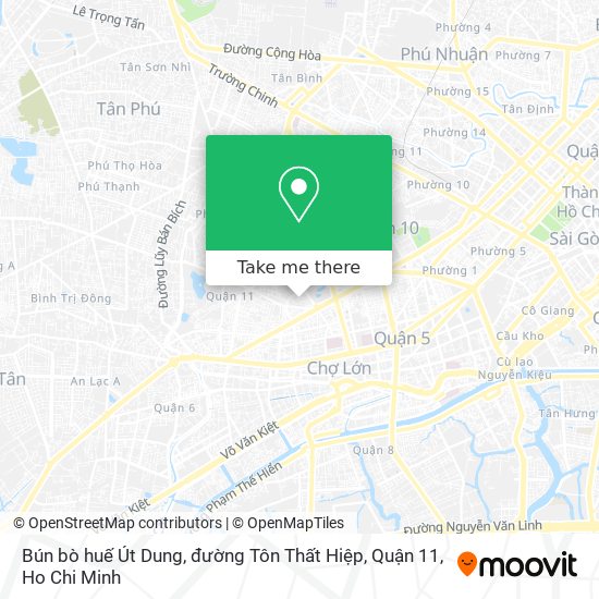 Bún bò huế Út Dung, đường Tôn Thất Hiệp, Quận 11 map