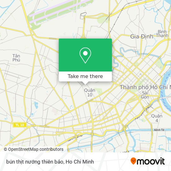 bún thịt nướng thiên bảo map