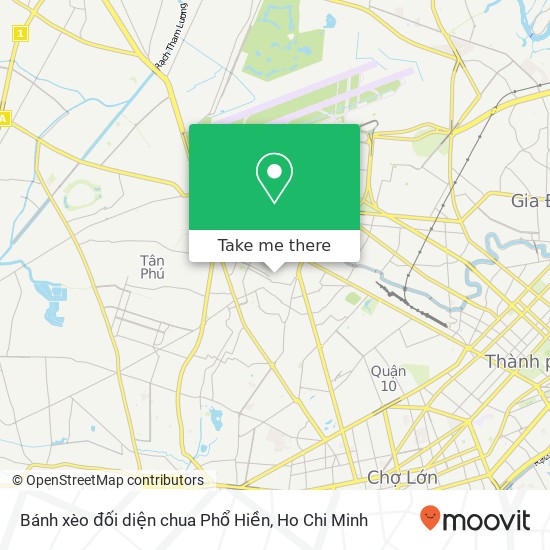 Bánh xèo đối diện chua Phổ Hiền map