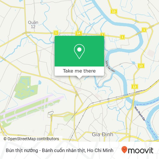 Bún thịt nướng - Bánh cuốn nhân thịt map