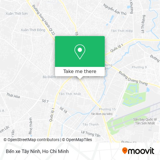 Bến xe Tây Ninh map