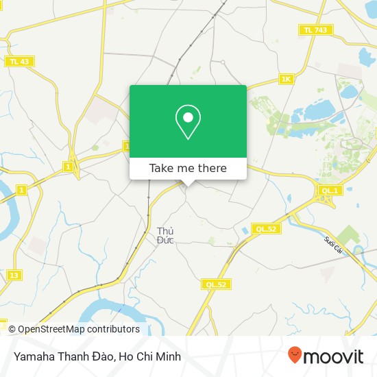 Yamaha Thanh Đào map