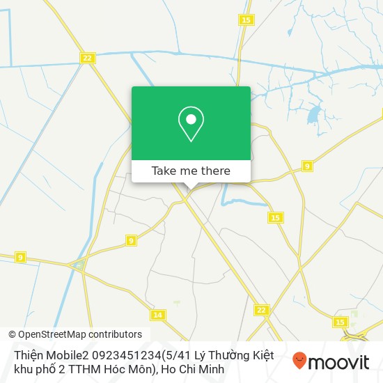 Thiện Mobile2 0923451234(5 / 41 Lý Thường Kiệt khu phố 2 TTHM Hóc Môn) map