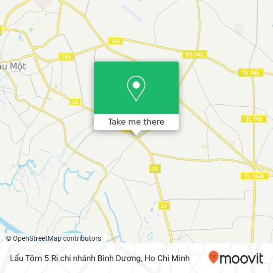 Lẩu Tôm 5 Ri chi nhánh Bình Dương map