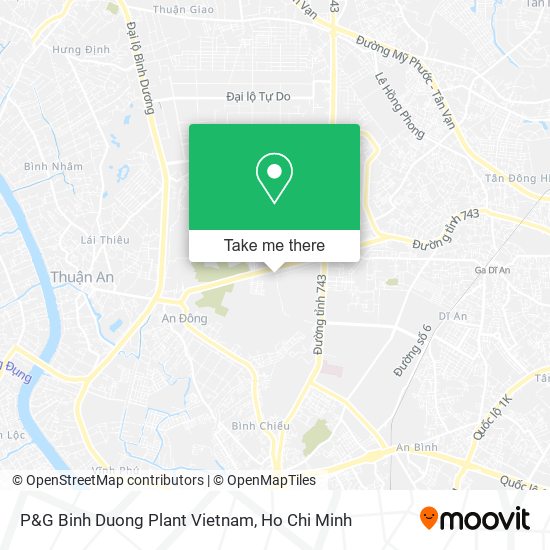 P&G Binh Duong Plant Vietnam map