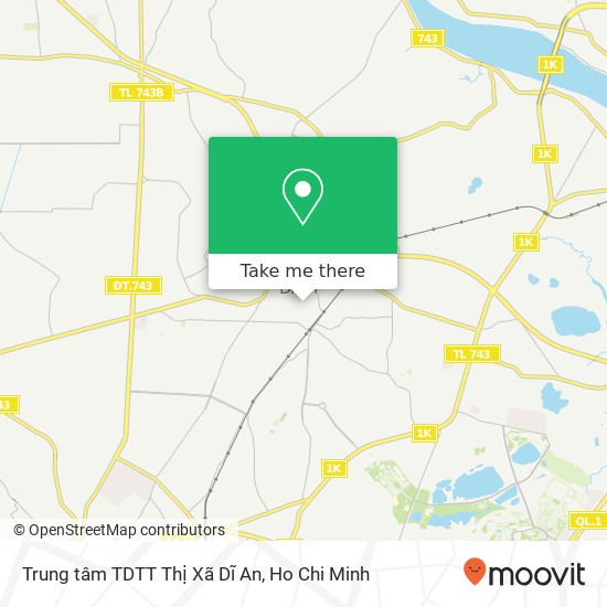 Trung tâm TDTT Thị Xã Dĩ An map