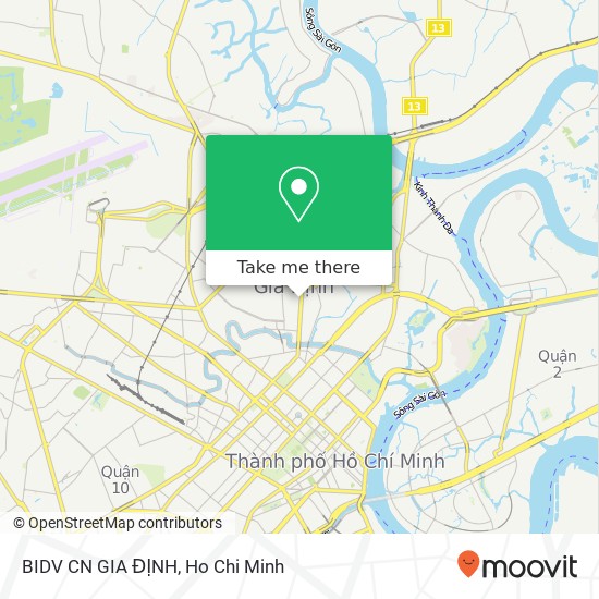 BIDV CN GIA ĐỊNH map