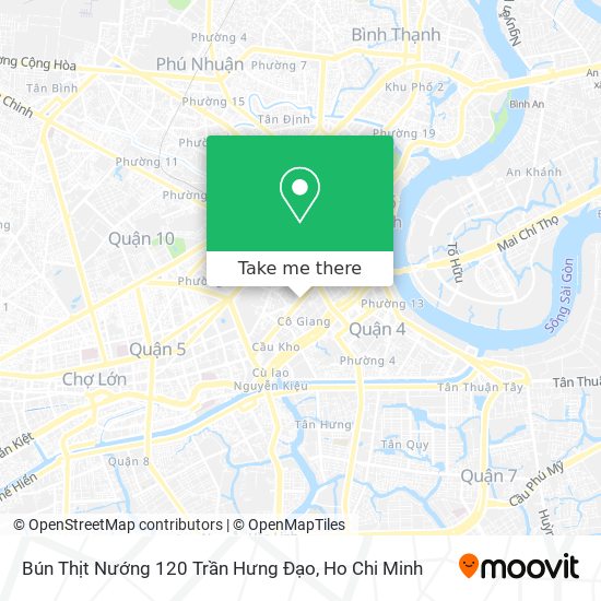 Bún Thịt Nướng 120 Trần Hưng Đạo map