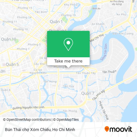 Bún Thái chợ Xóm Chiếu map