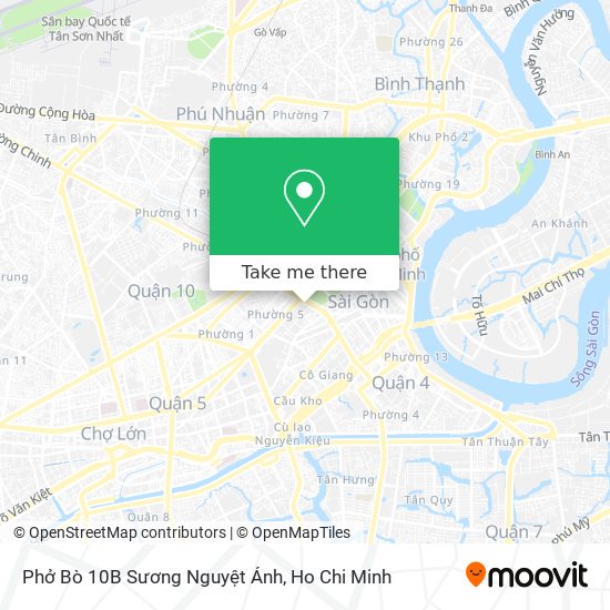 Phở Bò 10B Sương Nguyệt Ánh map