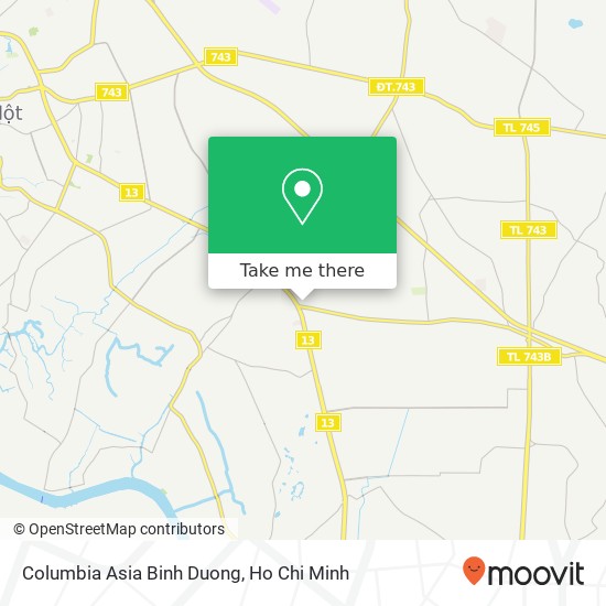 Columbia Asia Binh Duong map