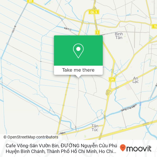 Cafe Võng-Sân Vườn Bin, ĐƯỜNG Nguyễn Cửu Phú Huyện Bình Chánh, Thành Phố Hồ Chí Minh map
