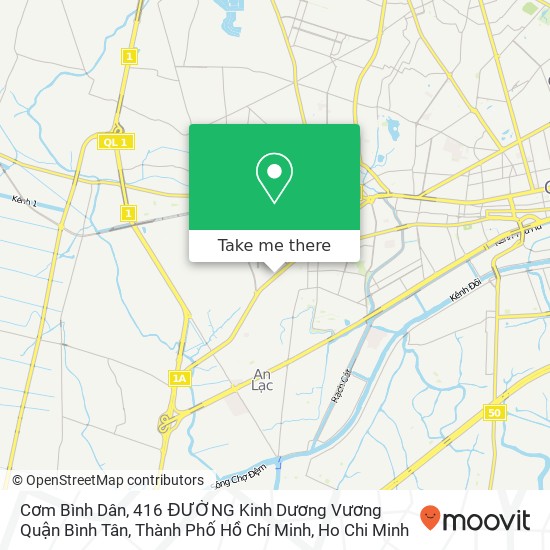 Cơm Bình Dân, 416 ĐƯỜNG Kinh Dương Vương Quận Bình Tân, Thành Phố Hồ Chí Minh map