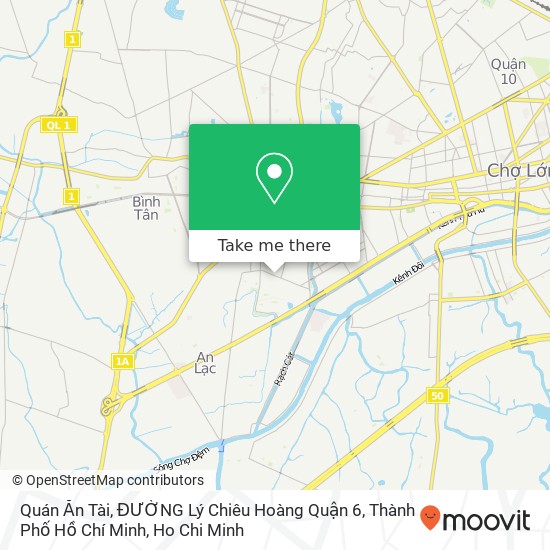 Quán Ăn Tài, ĐƯỜNG Lý Chiêu Hoàng Quận 6, Thành Phố Hồ Chí Minh map