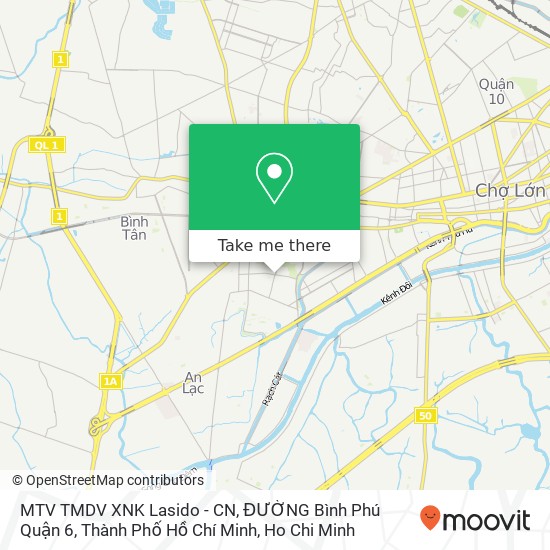 MTV TMDV XNK Lasido - CN, ĐƯỜNG Bình Phú Quận 6, Thành Phố Hồ Chí Minh map