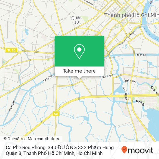 Cà Phê Rêu Phong, 340 ĐƯỜNG 332 Phạm Hùng Quận 8, Thành Phố Hồ Chí Minh map