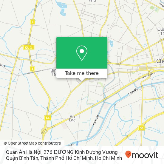 Quán Ăn Hà Nội, 276 ĐƯỜNG Kinh Dương Vương Quận Bình Tân, Thành Phố Hồ Chí Minh map