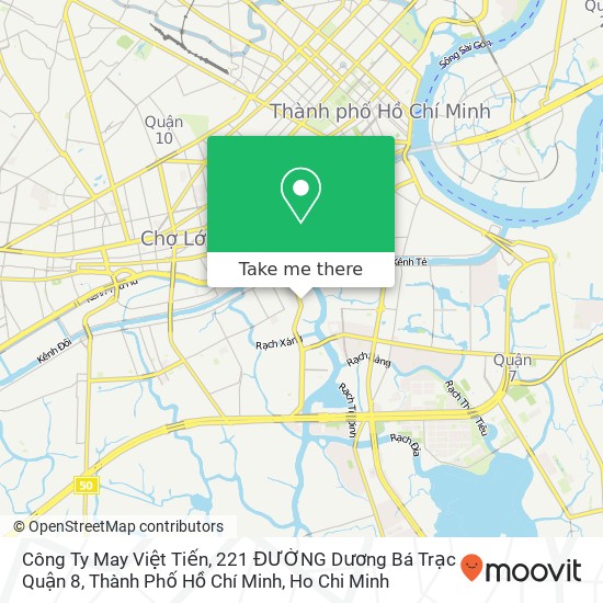 Công Ty May Việt Tiến, 221 ĐƯỜNG Dương Bá Trạc Quận 8, Thành Phố Hồ Chí Minh map