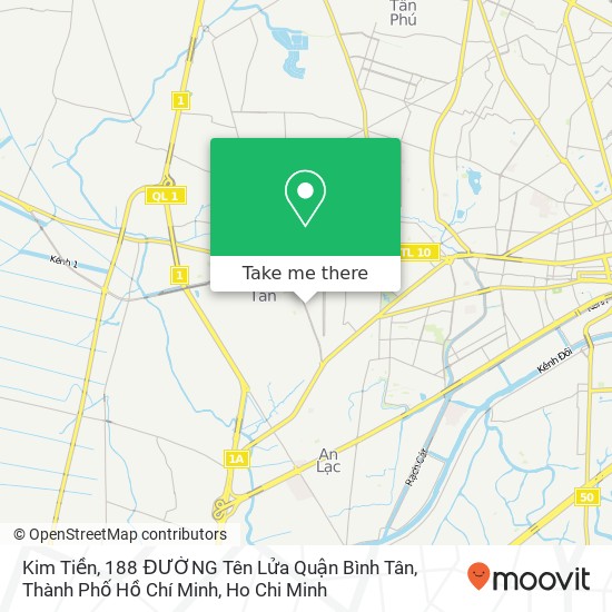 Kim Tiền, 188 ĐƯỜNG Tên Lửa Quận Bình Tân, Thành Phố Hồ Chí Minh map
