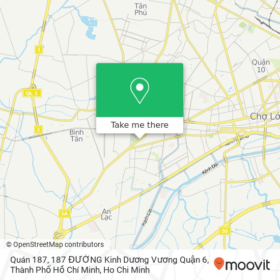 Quán 187, 187 ĐƯỜNG Kinh Dương Vương Quận 6, Thành Phố Hồ Chí Minh map