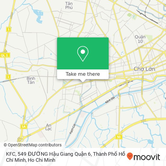 KFC, 549 ĐƯỜNG Hậu Giang Quận 6, Thành Phố Hồ Chí Minh map