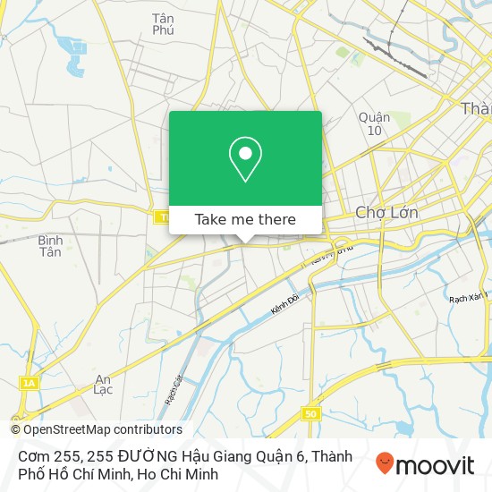 Cơm 255, 255 ĐƯỜNG Hậu Giang Quận 6, Thành Phố Hồ Chí Minh map