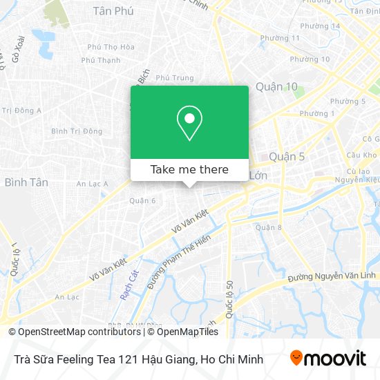 Trà Sữa Feeling Tea 121 Hậu Giang map