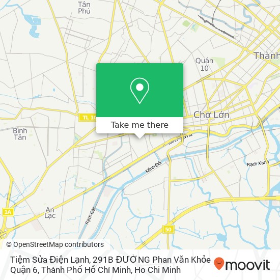 Tiệm Sửa Điện Lạnh, 291B ĐƯỜNG Phan Văn Khỏe Quận 6, Thành Phố Hồ Chí Minh map