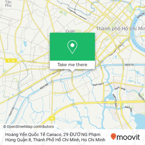 Hoàng Yến Quốc Tế Canaco, 29 ĐƯỜNG Phạm Hùng Quận 8, Thành Phố Hồ Chí Minh map
