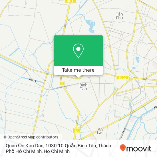 Quán Ốc Kim Dân, 1030 10 Quận Bình Tân, Thành Phố Hồ Chí Minh map