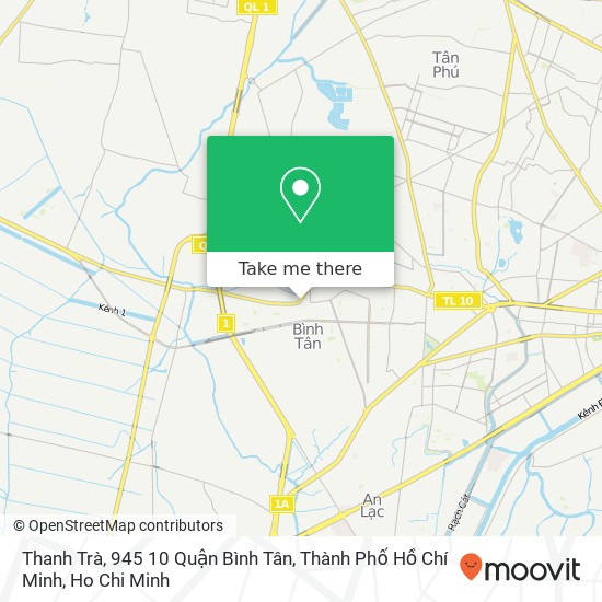Thanh Trà, 945 10 Quận Bình Tân, Thành Phố Hồ Chí Minh map