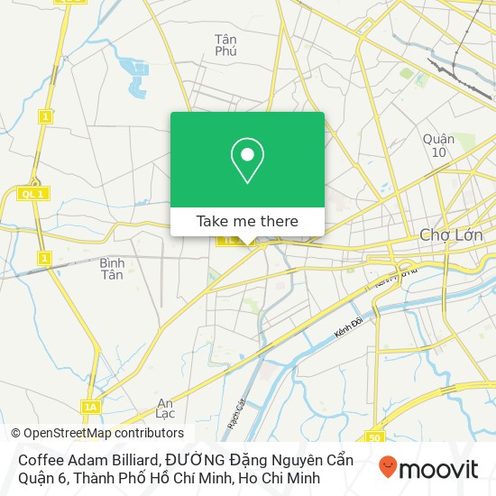 Coffee Adam Billiard, ĐƯỜNG Đặng Nguyên Cẩn Quận 6, Thành Phố Hồ Chí Minh map