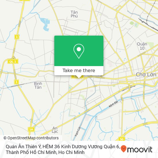 Quán Ăn Thiên Ý, HẺM 36 Kinh Dương Vương Quận 6, Thành Phố Hồ Chí Minh map