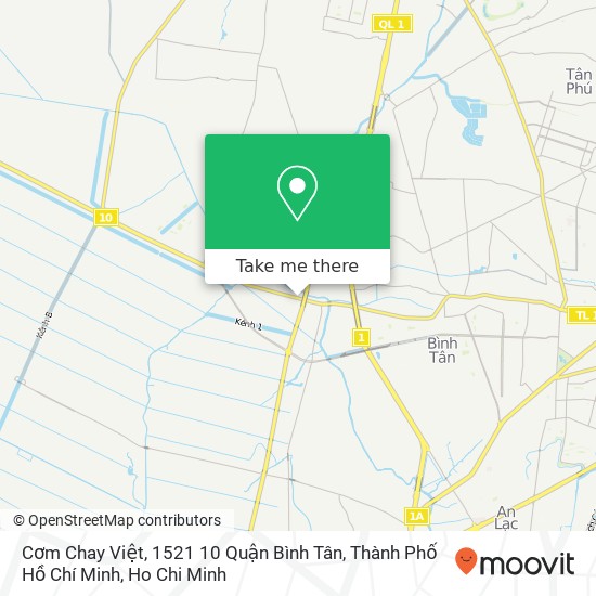 Cơm Chay Việt, 1521 10 Quận Bình Tân, Thành Phố Hồ Chí Minh map