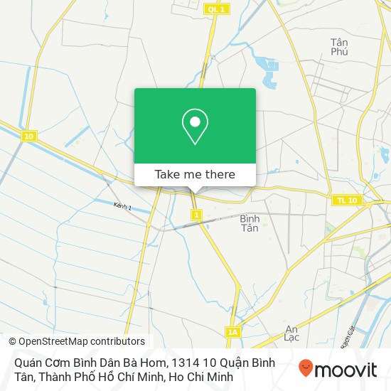 Quán Cơm Bình Dân Bà Hom, 1314 10 Quận Bình Tân, Thành Phố Hồ Chí Minh map