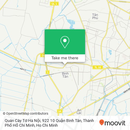 Quán Cây Tơ Hà Nội, 922 10 Quận Bình Tân, Thành Phố Hồ Chí Minh map