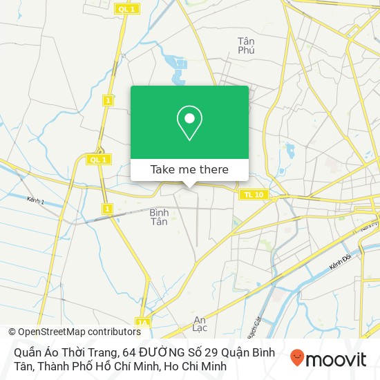 Quần Áo Thời Trang, 64 ĐƯỜNG Số 29 Quận Bình Tân, Thành Phố Hồ Chí Minh map