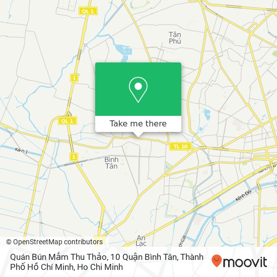 Quán Bún Mắm Thu Thảo, 10 Quận Bình Tân, Thành Phố Hồ Chí Minh map