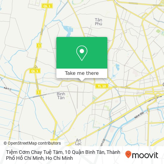 Tiệm Cơm Chay Tuệ Tâm, 10 Quận Bình Tân, Thành Phố Hồ Chí Minh map