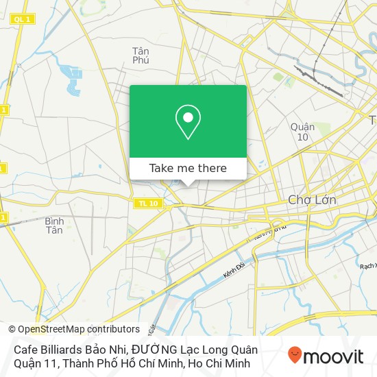 Cafe Billiards Bảo Nhi, ĐƯỜNG Lạc Long Quân Quận 11, Thành Phố Hồ Chí Minh map