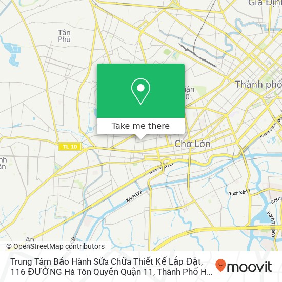 Trung Tâm Bảo Hành Sửa Chữa Thiết Kế Lắp Đặt, 116 ĐƯỜNG Hà Tôn Quyền Quận 11, Thành Phố Hồ Chí Minh map