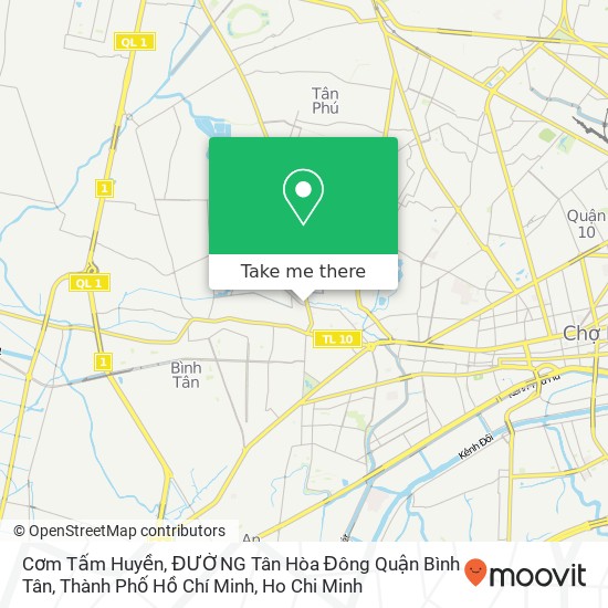 Cơm Tấm Huyền, ĐƯỜNG Tân Hòa Đông Quận Bình Tân, Thành Phố Hồ Chí Minh map